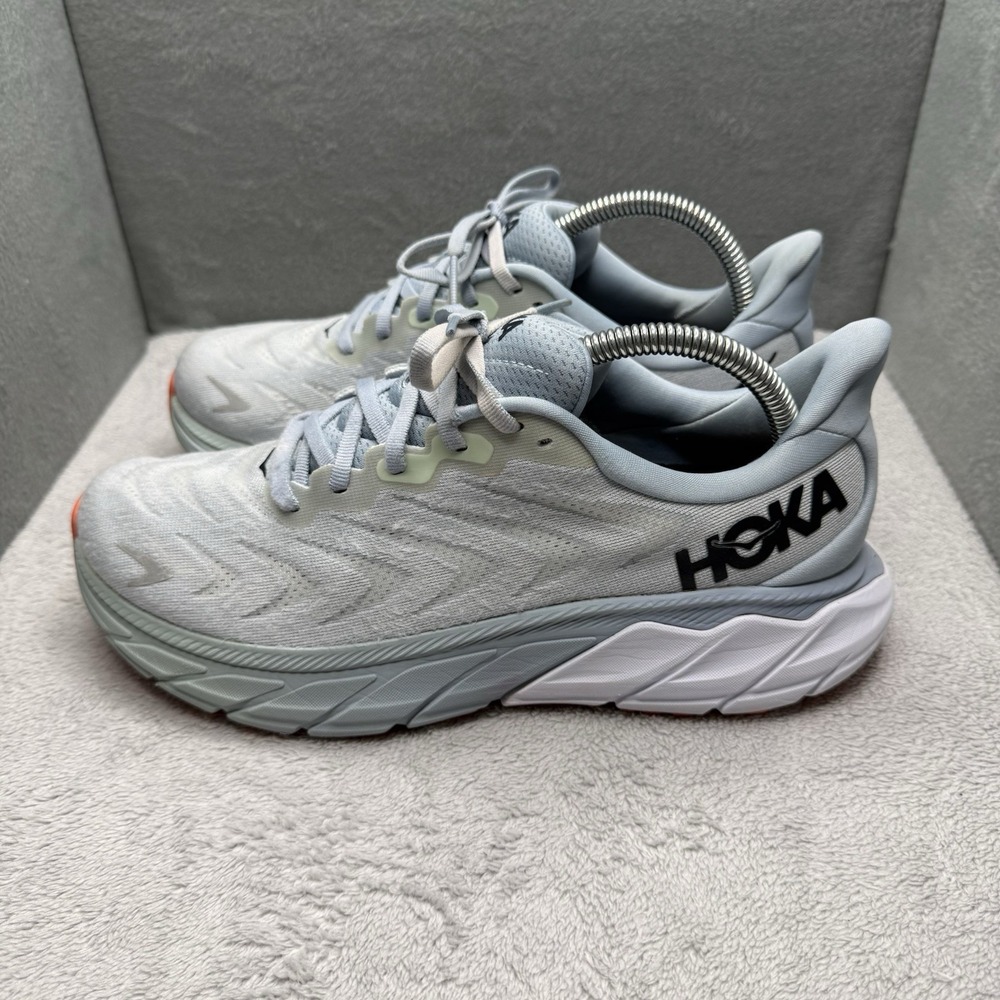 HOKA Arahi 6 Women's 8.5 Running Shoes Blue Gray Orange Stability Sneakers